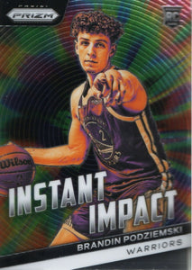 2023-24 Panini Prizm Basketball Instant Impact #25 Brandin Podziemski, Golden State Warriors - A
