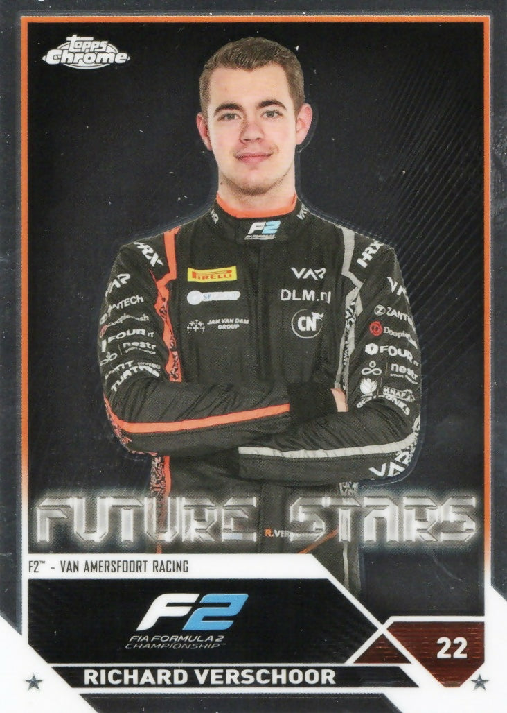 2023 Topps Chrome Formula 1 Base #90 - F2 Drivers Richard Verschoor - F2 Van Amersfoort Racing - A