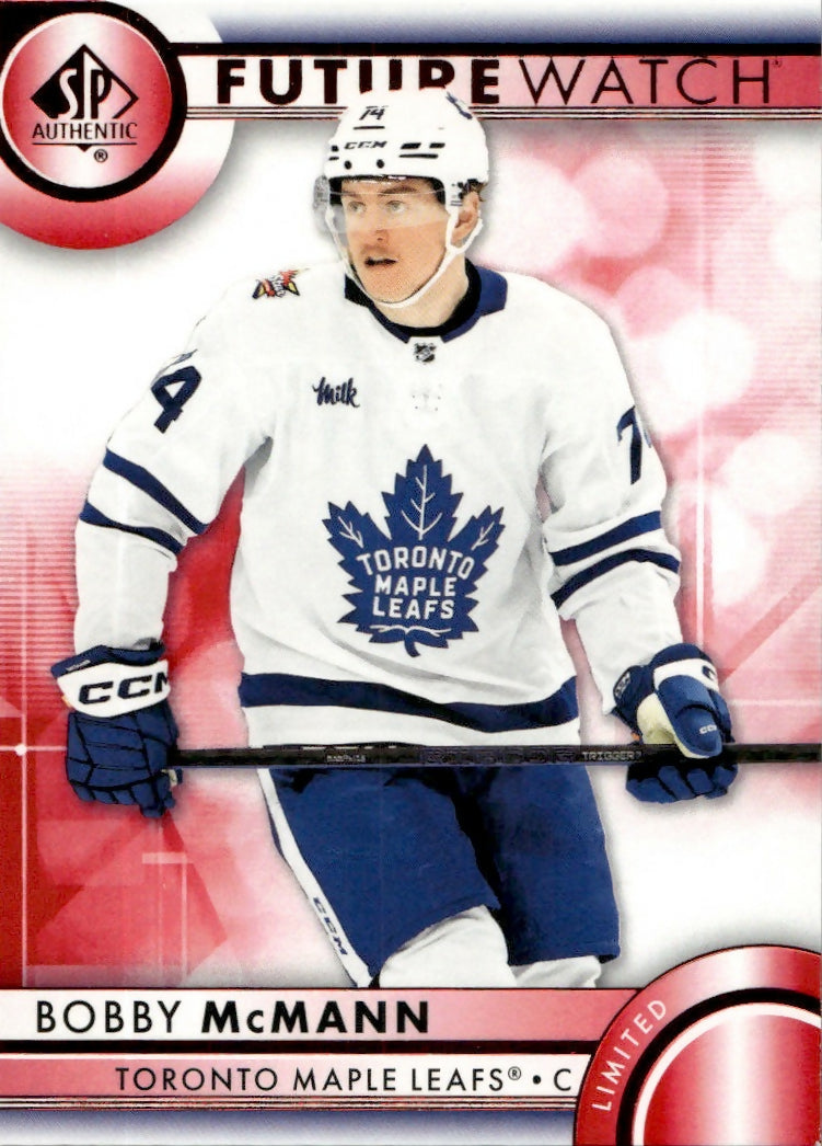 2023-24 Upper Deck SP Authentic Hockey - Base - Red Limited #129 Bobby McMann - Toronto Maple Leafs - A