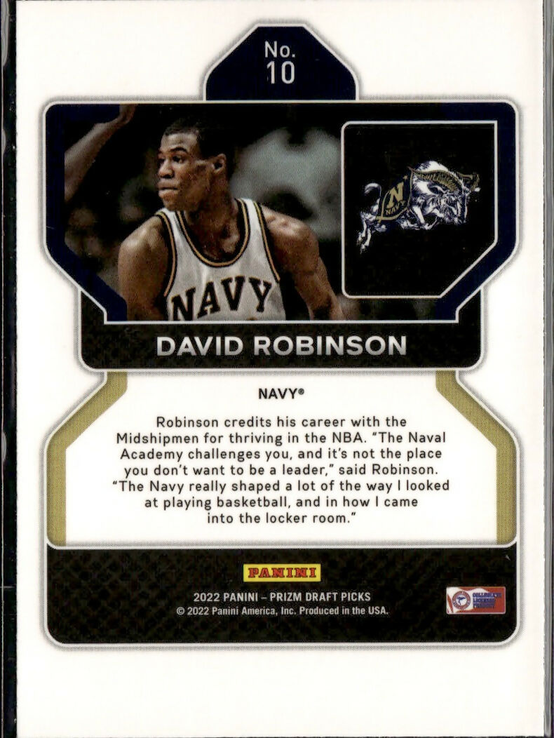 2022 Panini Prizm Draft Picks Basketball - Base #10 David Robinson - Navy - B