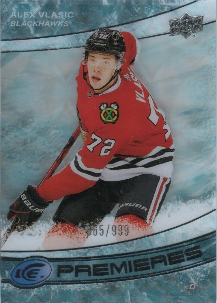 2022-23 Upper Deck Ice Hockey - Base - Ice Premiers /999 #203 Alex Vlasic - Chicago Blackhawks