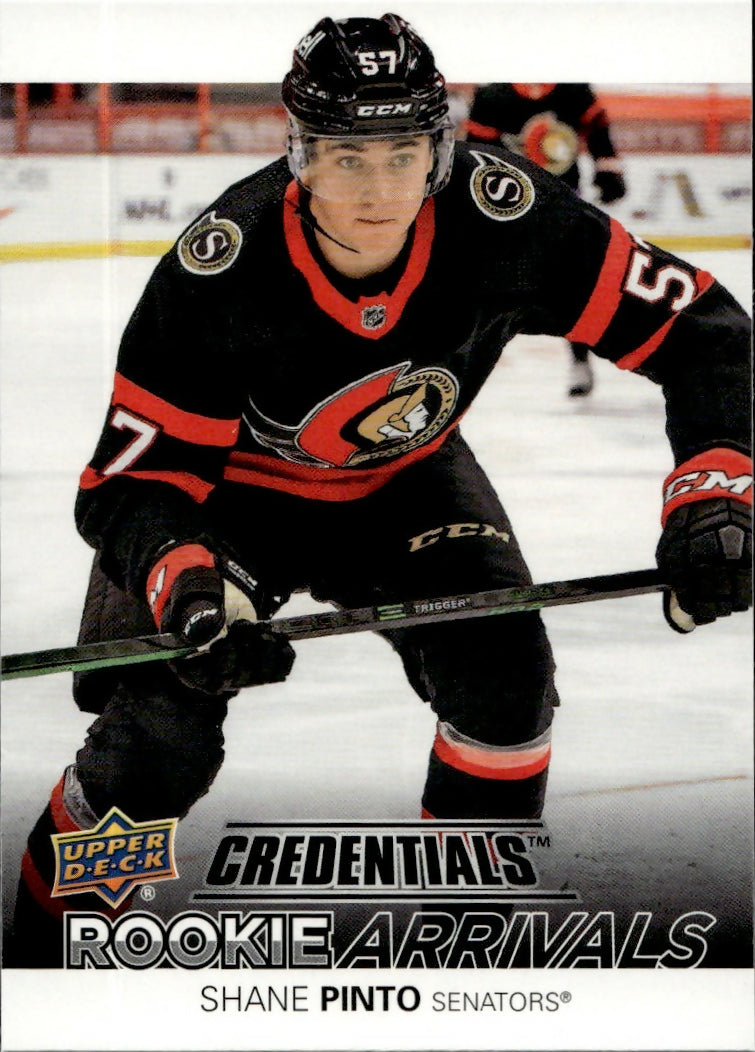 2021-22 Upper Deck Credentials Hockey - Rookie Arrivals #RA-50 Shane Pinto - Ottawa Senators - A
