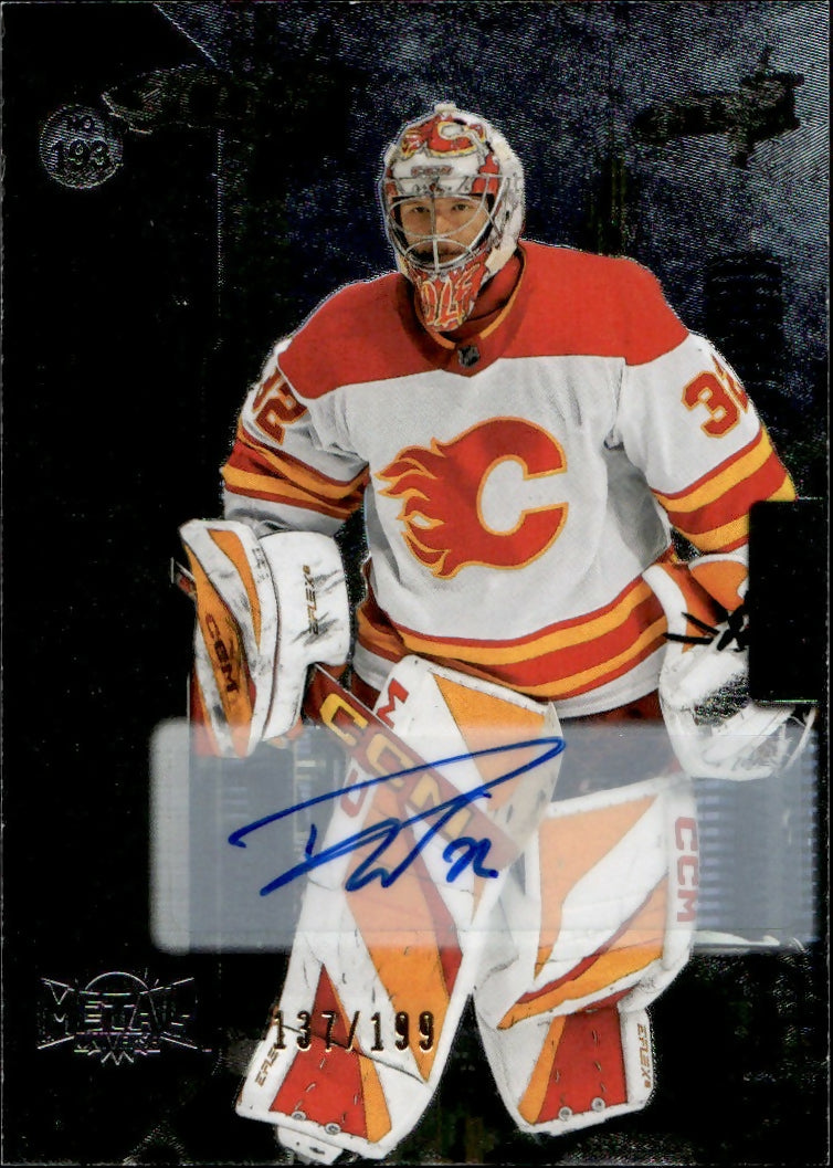 2023-24 Upper Deck Skybox Metal Universe Hockey - Base - Auto :199 #193 Dustin Wolf - Calgary Flames - A