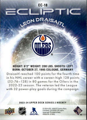 2023-24 Upper Deck Series 2 Hockey - Ecliptic - Sparkle #EC-18 Leon Draisaitl - Edmonton Oilers - B