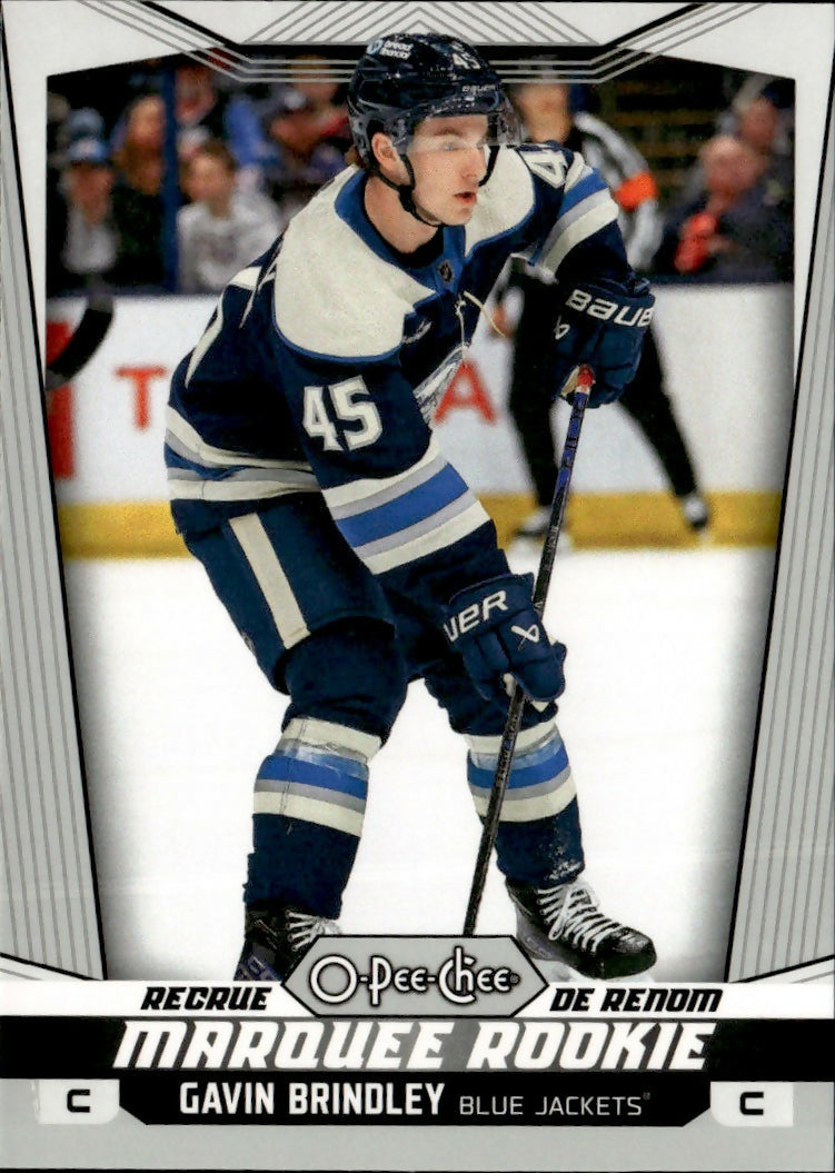 2024-25 Upper Deck O-Pee-Chee - Base - Marquee Rookie #599 Gavin Brindley - Columbus Blue Jackets - A