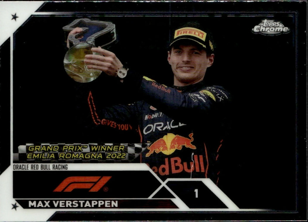 2023 Topps Chrome Formula 1 Base #147 - Grand Prix Winners Max Verstappen - Oracle Red Bull Racing - A