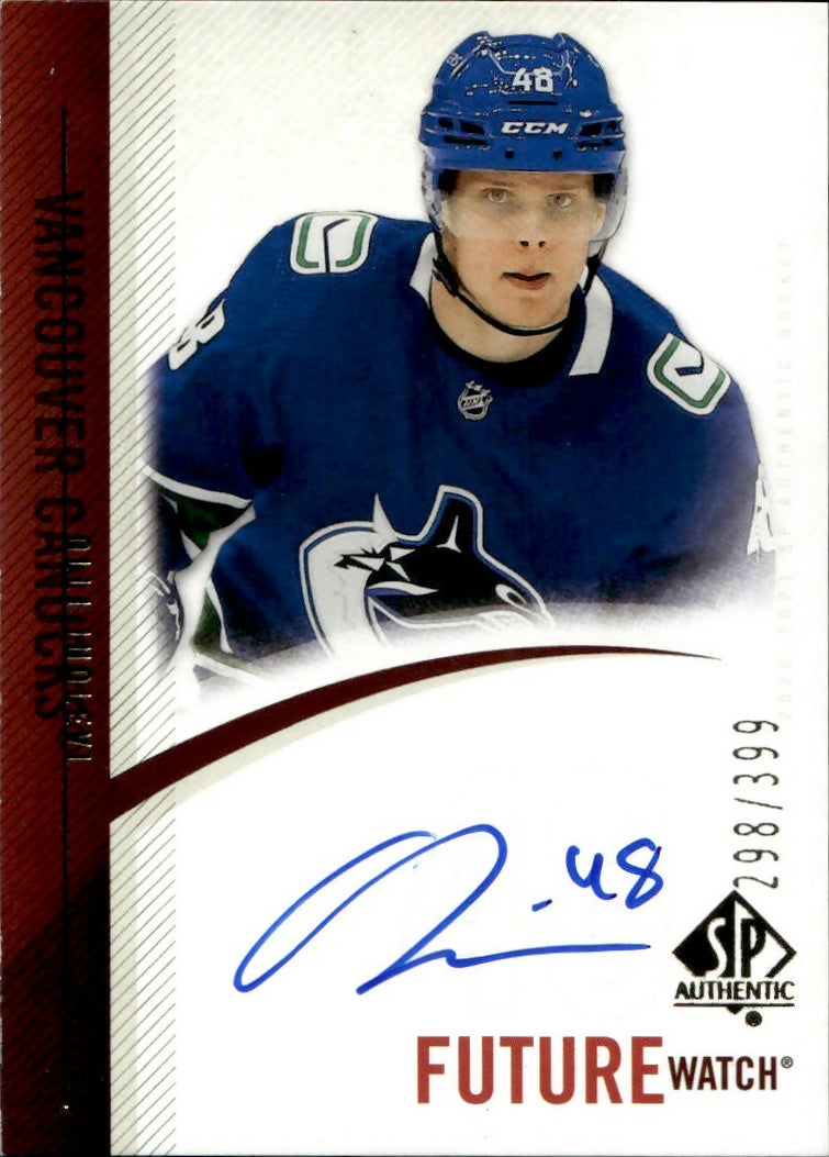 2020-21 Upper Deck SP Authentic Hockey - Base - Future Watch Auto :399 #RFWA-OJ Olli Juolevi - Vancouver Canucks - A