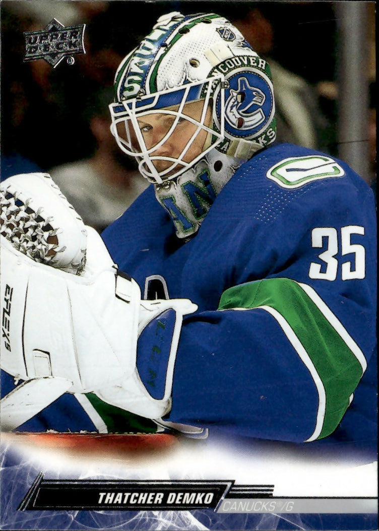 2022-23 Upper Deck Series 1 Hockey - Base #174 Thatcher Demko - Vancouver Canucks - A
