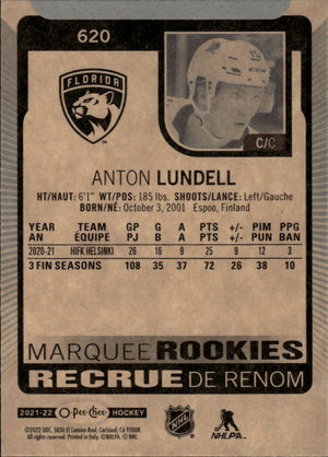 2021-22 Upper Deck Series 2 - O-Pee-Chee Update #620 Anton Lundell - Florida Panthers - B