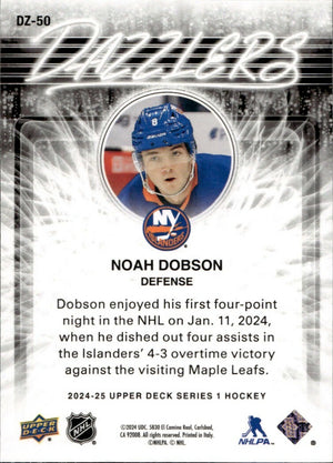 2024-25 Upper Deck Series 1 Hockey - Dazzlers - Blue #DZ-50 Noah Dobson - New York Islanders - B