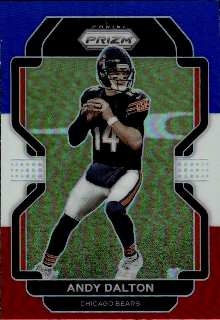 2021 Panini Prizm Football Base - Red White And Blue Prizm #161 Andy Dalton Chicago Bears - A