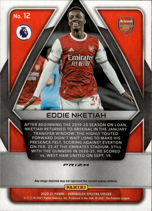 2020-21 Panini Chronicles Soccer - Spectra Premier League - Purple Mojo Prizm12 Eddie Nketiah - Arsenal Gunners