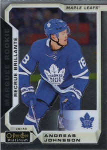 2018-19 O-Pee-Chee Platinum Hockey - Base - Marquee Rookie #197 Andreas Johnsson - Toronto Maple Leafs