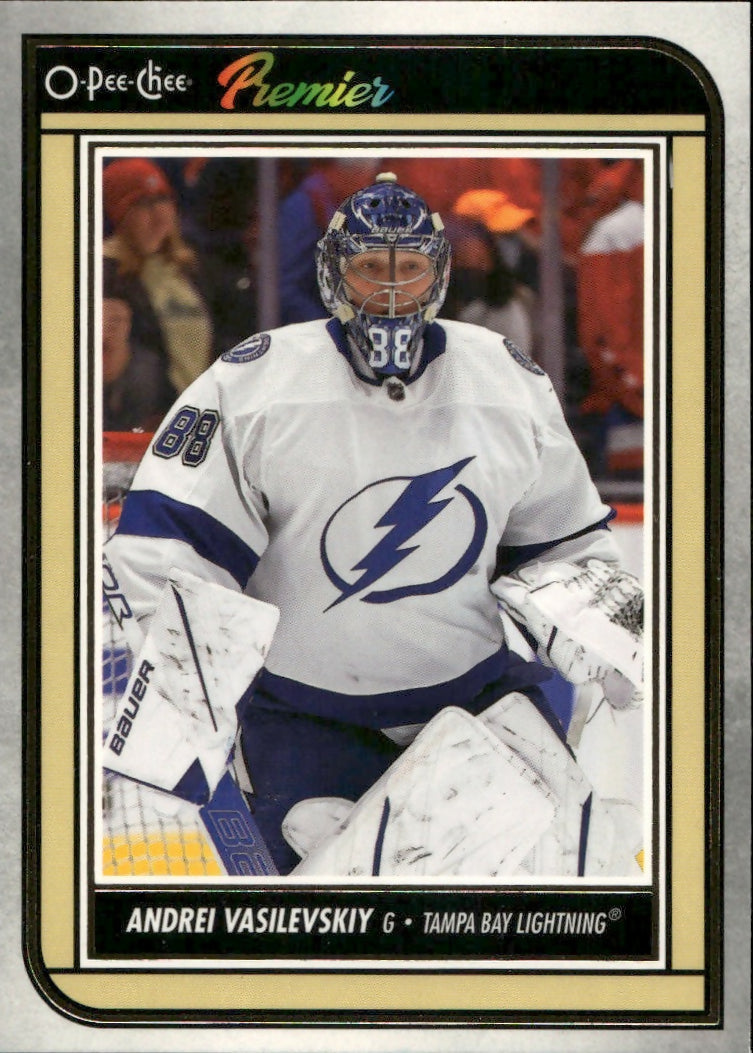 2022-23 Upper Deck O-Pee-Chee Hockey - Premiers #P-18 Andrei Vasilevskiy - Tampa Bay Lightning - A