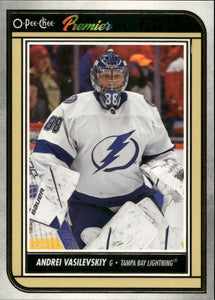 2022-23 Upper Deck O-Pee-Chee Hockey - Premiers #P-18 Andrei Vasilevskiy - Tampa Bay Lightning - A