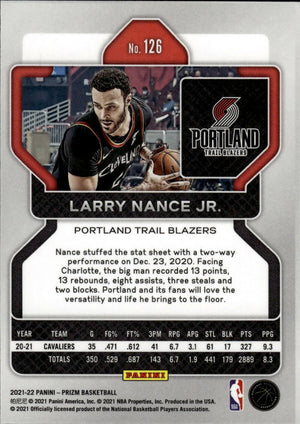 2021-22 Panini Prizm Basketball - Base # 126 Larry Nance Jr - Portland Trail Blazers