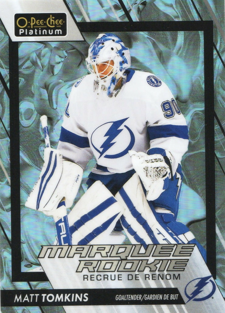 2023-24 Upper Deck O-Pee Chee Platinum Hockey - Base - Marquee Rookie - Liquid Metal :399 #287 Matt Tomkins - Tampa Bay Lightning - A