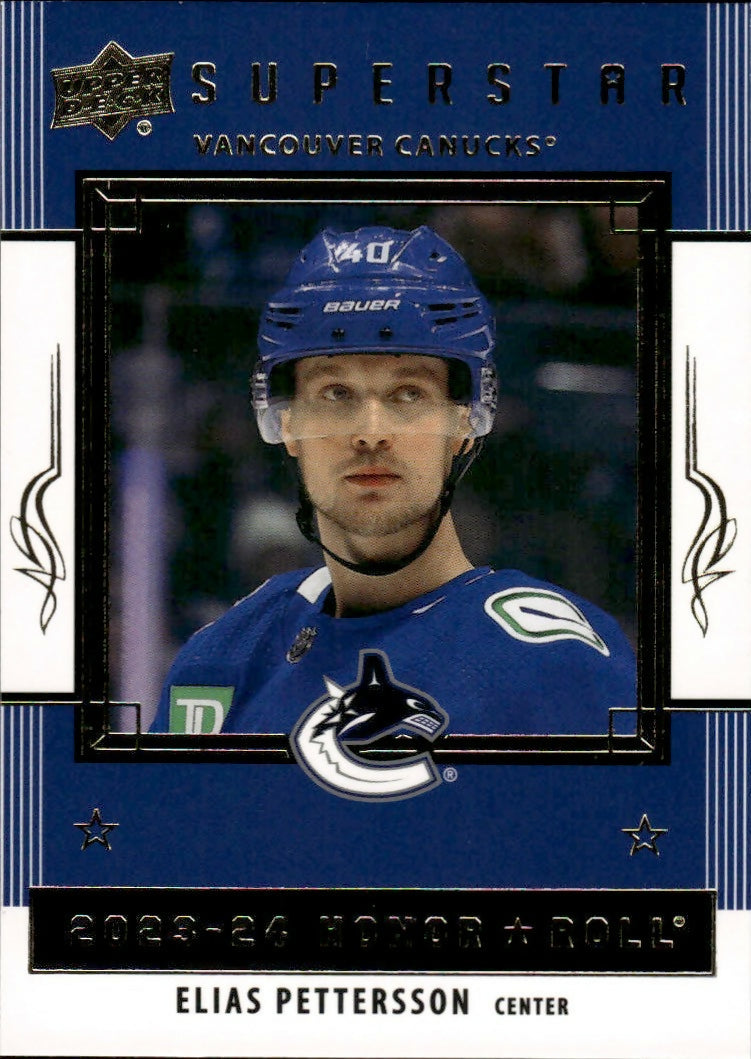 2023-24 Upper Deck Series 1 Hockey - Honor Roll - Superstar #HR-12 Elias Pettersson - Vancouver Canucks