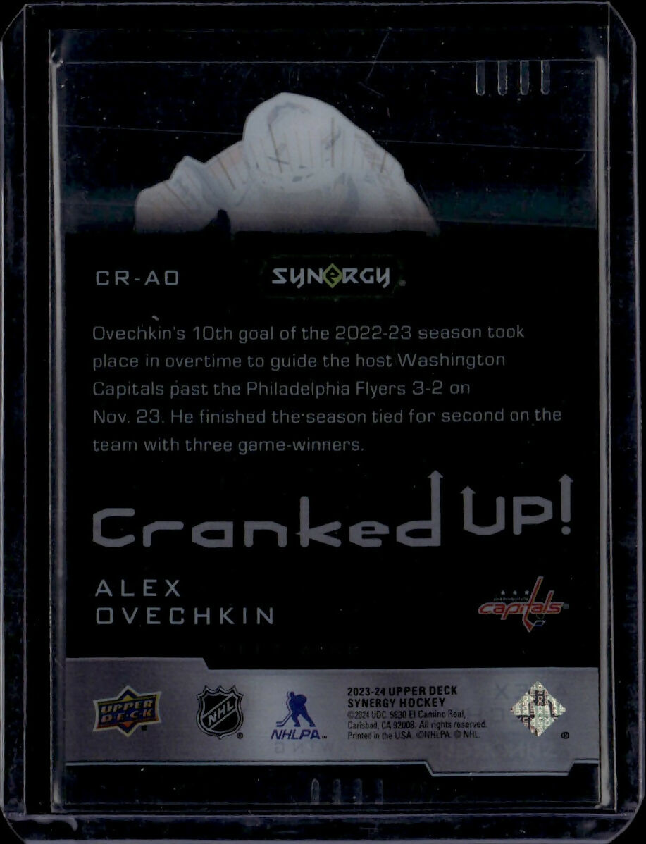 2023-24 Upper Deck Synergy Hockey - Cranked Up :849 #CR-AO Alex Ovechkin - Washington Capitals - B