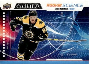 2019-20 Upper Deck Credentials - Rookie Science #RS-21 Karson Kuhlman - Boston Bruins