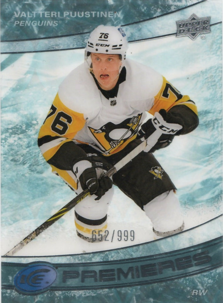 2022-23 Upper Deck Ice Hockey - Base - Ice Premiers :999 #187 Valtteri Pusstine - Pittsburgh Penguins - A