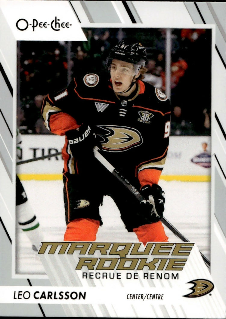 2024-25 Upper Deck O-Pee-Chee Hockey - Base - Marquee Rookie #599 Leo Carlsson - Anaheim Ducks - A
