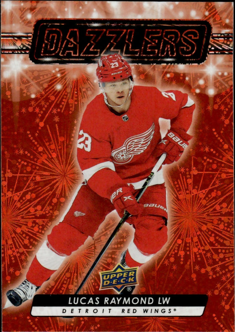 2023-24 Upper Deck Series 2 Hockey - Dazzlers - Orange #DZ-73 Lucas Raymond - Detroit Red Wings