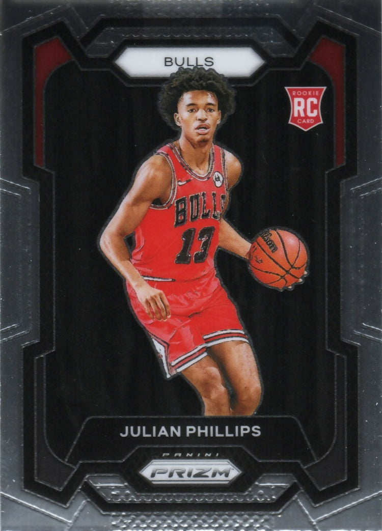 2023-24 Panini Prizm Basketball Base #125 Julian Phillips, Chicago Bulls - A