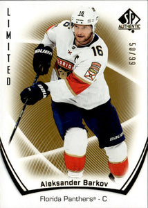 2021-22 Upper Deck SP Authentic Hockey - Base - Limited Gold :99 #24 Aleksander Barkov - Florida Panthers - A