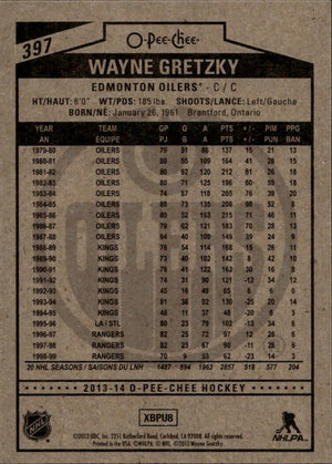 2013-14 Upper Deck O-Pee-Chee - Base #397 Wayne Gretzky - Edmonton Oilers - B