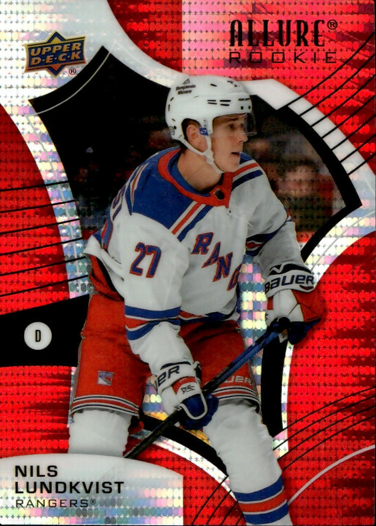 2021-22 Upper Deck Allure Hockey - Base - Rookie - Red Rainbow #106 Nils Lundkvist - New York Rangers - A