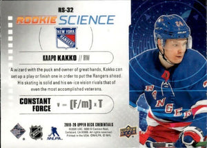 2019-20 Upper Deck Credentials - Rookie Science #RS-32 Kaapo Kakko - New York Rangers