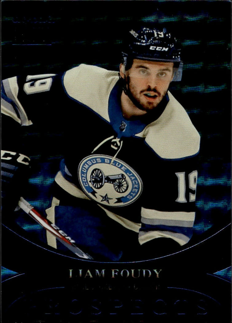 2020-21 Upper Deck Skybox Metal Universe - Premium Prospects - Star Sapphires #PP-3 Liam Foudy - Columbus Blue Jackets - A