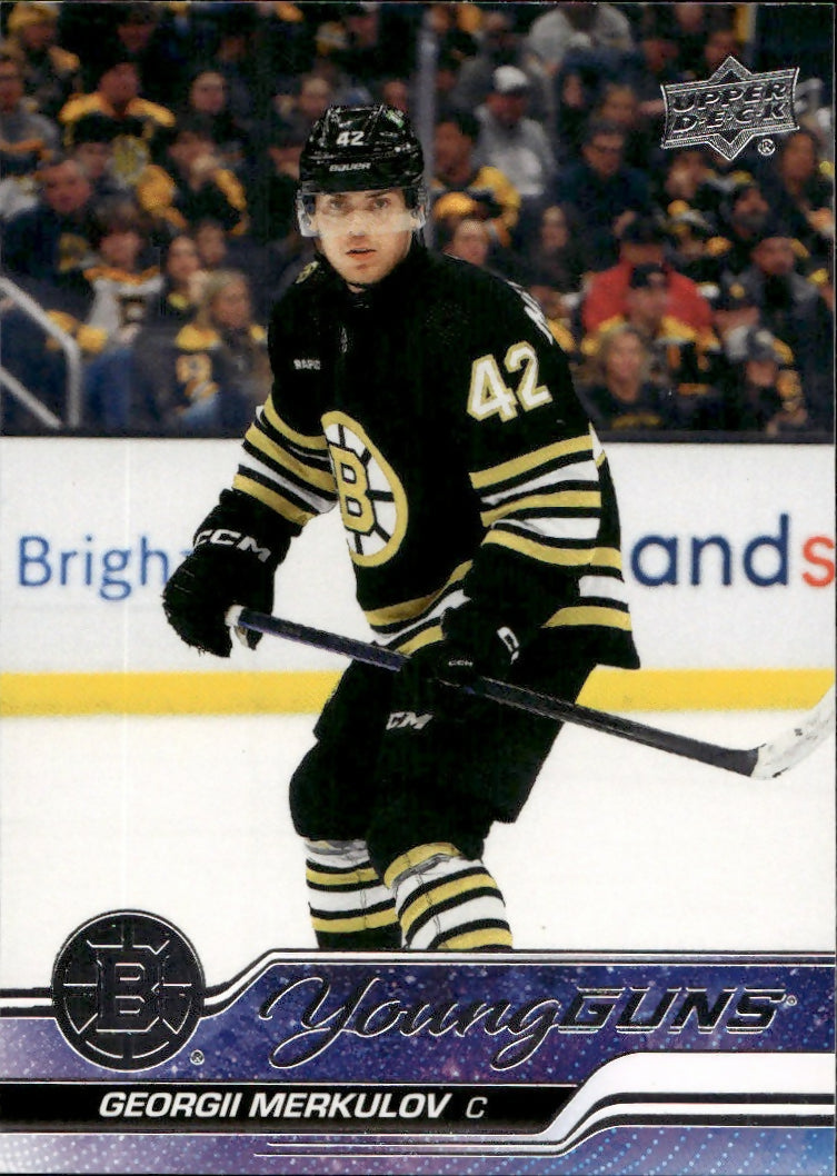 2023-24 Upper Deck Extended Series Hockey - Base - Young Guns #728 Georgii Merkulov - Boston Bruins - A