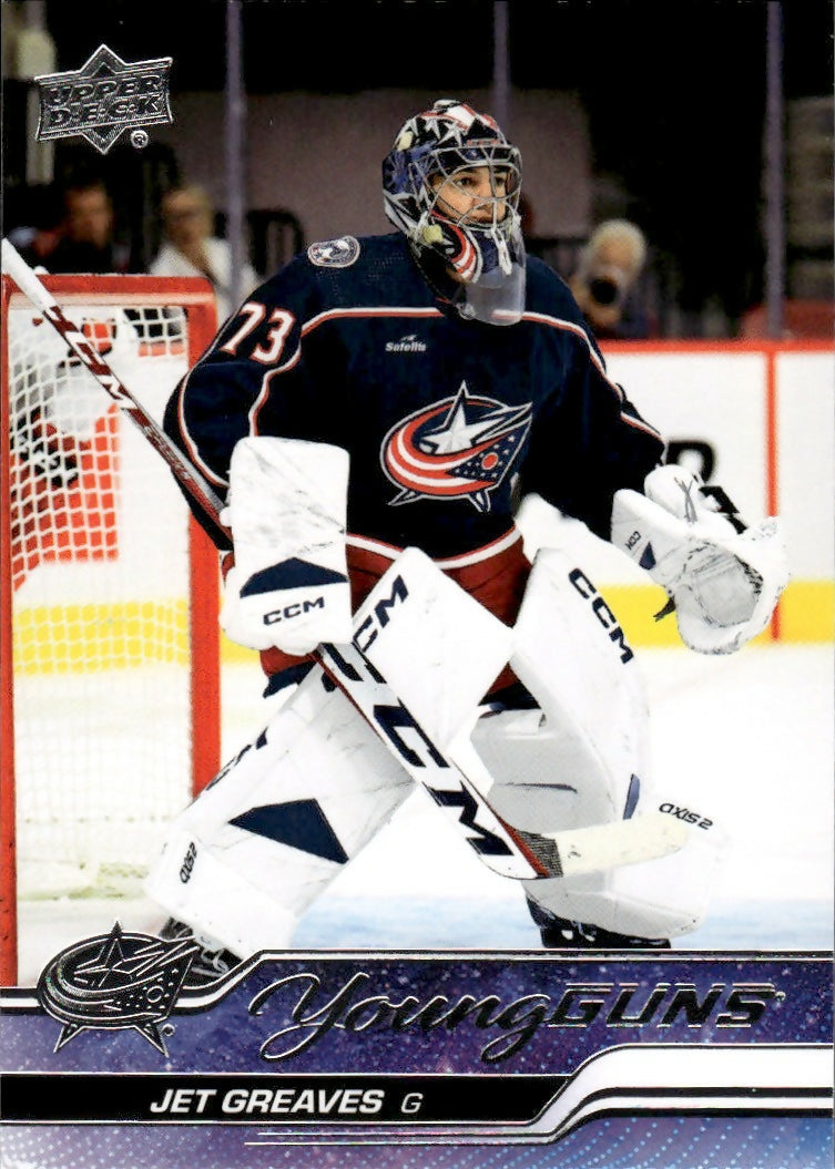 2023-24 Upper Deck Series 1 Hockey - Base - Young Guns #246 Jet Greaves - Columbus Blue Jackets