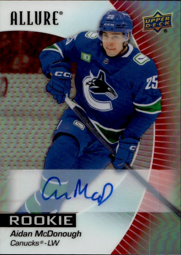 2023-24 Upper Deck Allure Hockey - Base - Rookie - Auto #125 Aidan McDonough - Vancouver Canucks - A