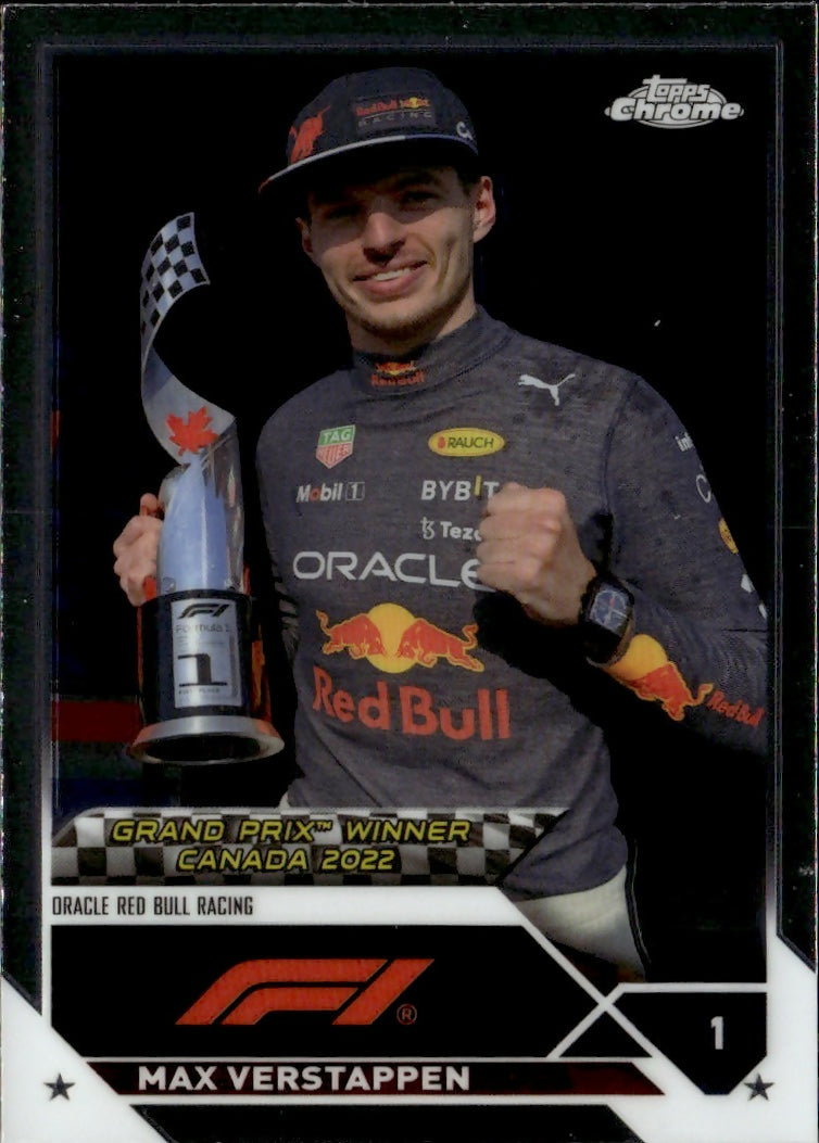 2023 Topps Chrome Formula 1 Base #152 - Grand Prix Winners Max Verstappen - Oracle Red Bull Racing - A