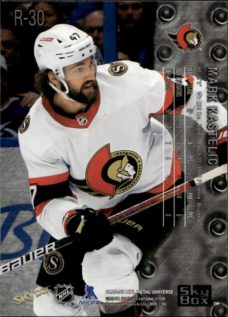 2022-23 Upper Deck Skybox Metal Universe - 1998-99 Retro Rookies #R-30 Mark Kastelic - Ottawa Senators - B