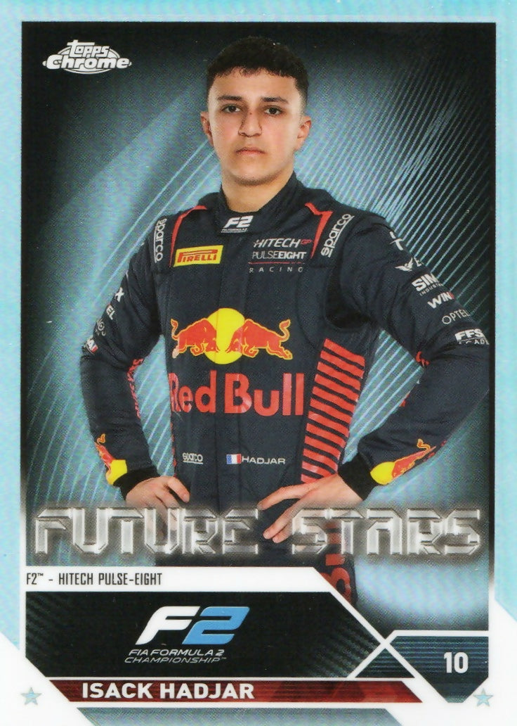 2023 Topps Chrome Formula 1 Base #77 - F2 Drivers - Refractor Isack Hadjar - F2 Htech Pulse-Eight - A