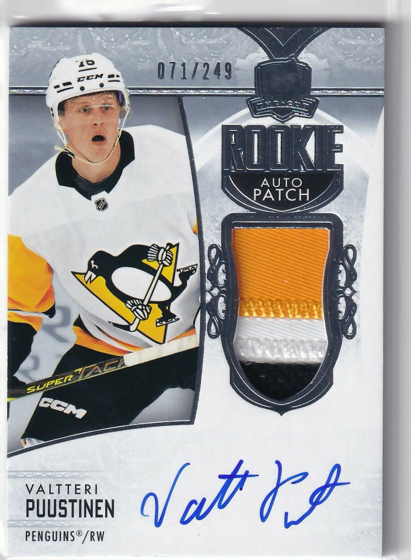 2022-23 Upper Deck The Cup - Base - Patch - Auto :249 #137 Valtteri Puustinen - Pittsburgh Penguins - A