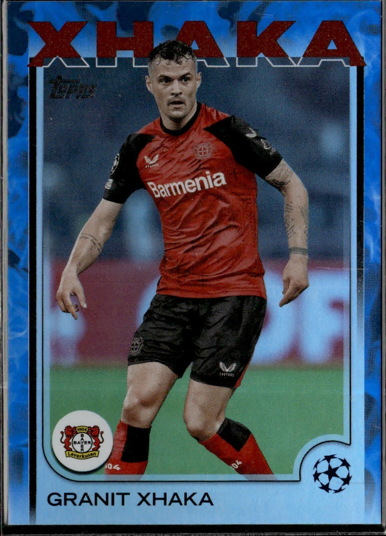 2024-25 Topps UEFA Club Competitions - Base - Blue Foilboard #128 Granit Xhaka - Bayer 04 Leverkusen - A
