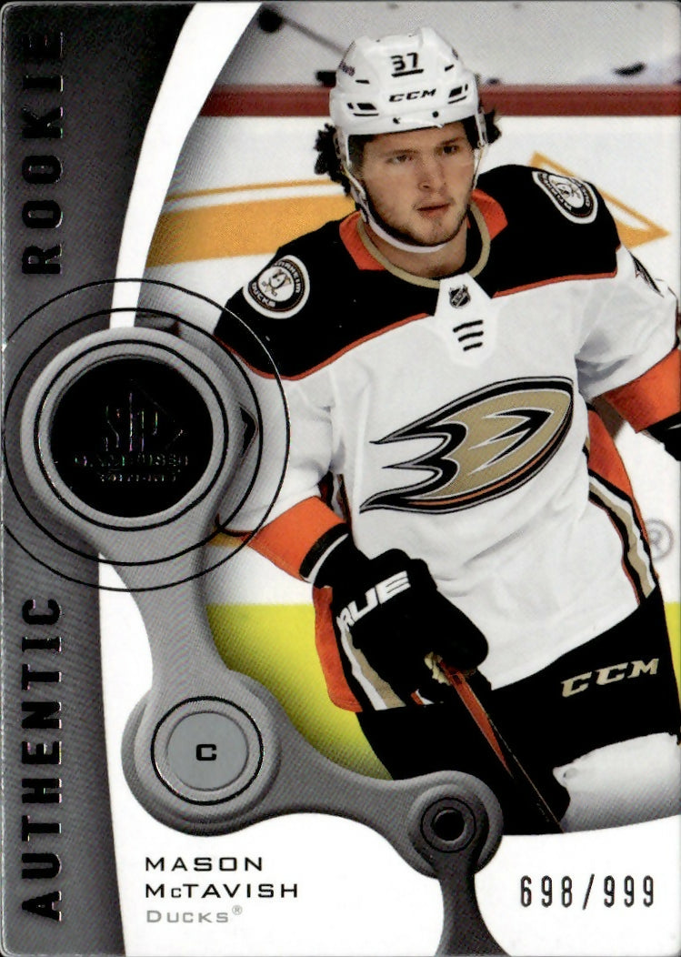 2021-22 Upper Deck SP Game Used Hockey - Authentic Rookie :999 #R-60 Mason McTavish - Anaheim Ducks - A