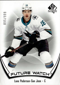 2021-22 Upper Deck SP Authentic Hockey - Base - Future Watch #108 Lane Pederson - San Jose Sharks - A