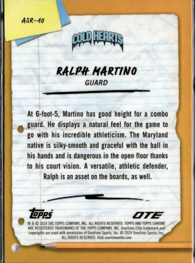 2023-24 Topps Chrome OTE Overtime Elite - After School Rules #ARS-40 Ralph Martino - Cold Hearts - B