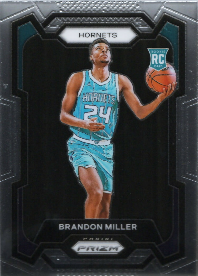 2023-24 Panini Prizm Basketball Base #152 Brandon Miller, Charlotte Hornets - A