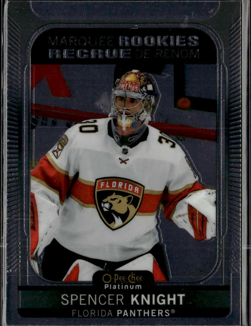 2021-22 Upper Deck O-Pee-Chee Platinum Hockey - Base - Marquee Rookies #204 Spencer Knight - Florida Panthers - A