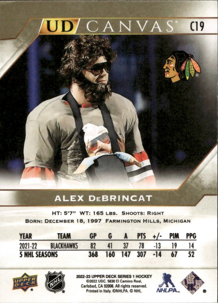 2022-23 Upper Deck Series 1 Hockey - UD Canvas #C19 Alex DeBrincat - Chicago Blackhawks - B