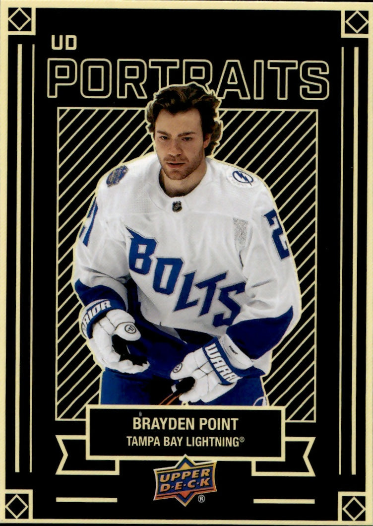 2022-23 Upper Deck Series 1 Hockey - Portraits #P-5 Brayden Point - Tampa Bay Lightning - A