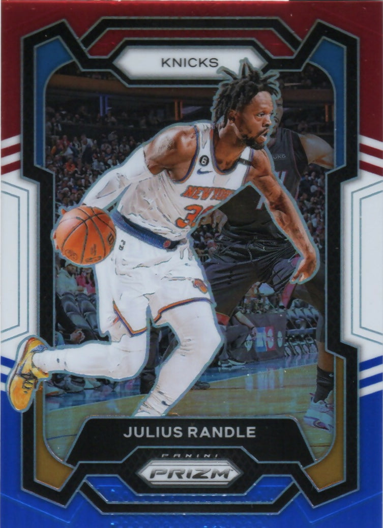 2023-24 Panini Prizm Basketball Base - Red White and Blue Prizm #18 Julius Randle, New York Knicks - A