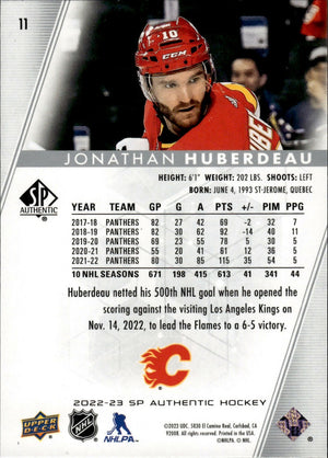 2022-23 Upper Deck SP Authentic Hockey - Base #11 Jonathan Huberdeau - Calgary Flames